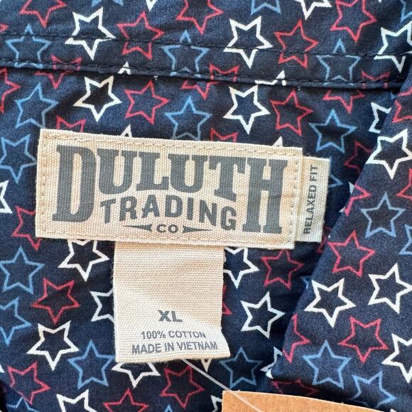 NEW Duluth Trading Co. Mens BBQ Short Sleeve Shirt America Relaxed Button Up XL - Picture 6 of 9